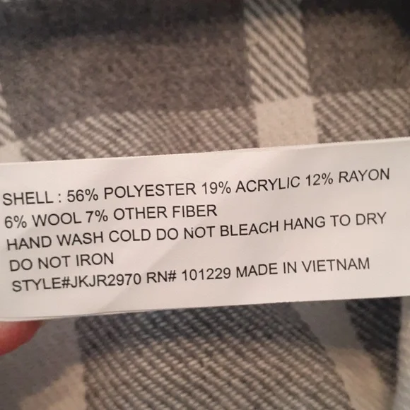 Ashley by 26 International Alternative Wool Blend Sz M Grey and White Shacket - Picture 6 of 8